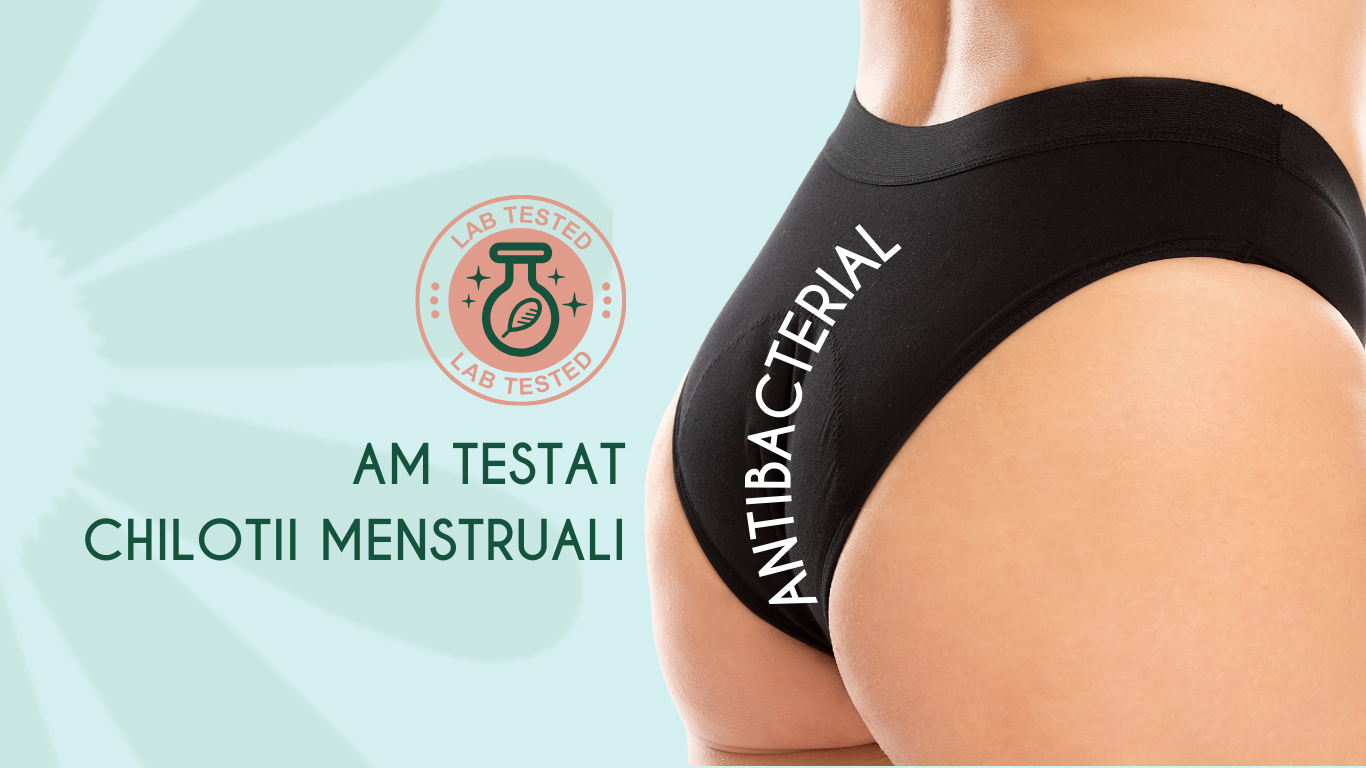 Chiloți menstruali Femi.Eko® testați în laborator – protecție antibacteriană vizibilă, siguranță dovedită clinic.