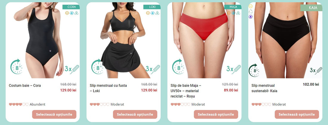 Costume de baie menstruale potrivite pentru toate femeile