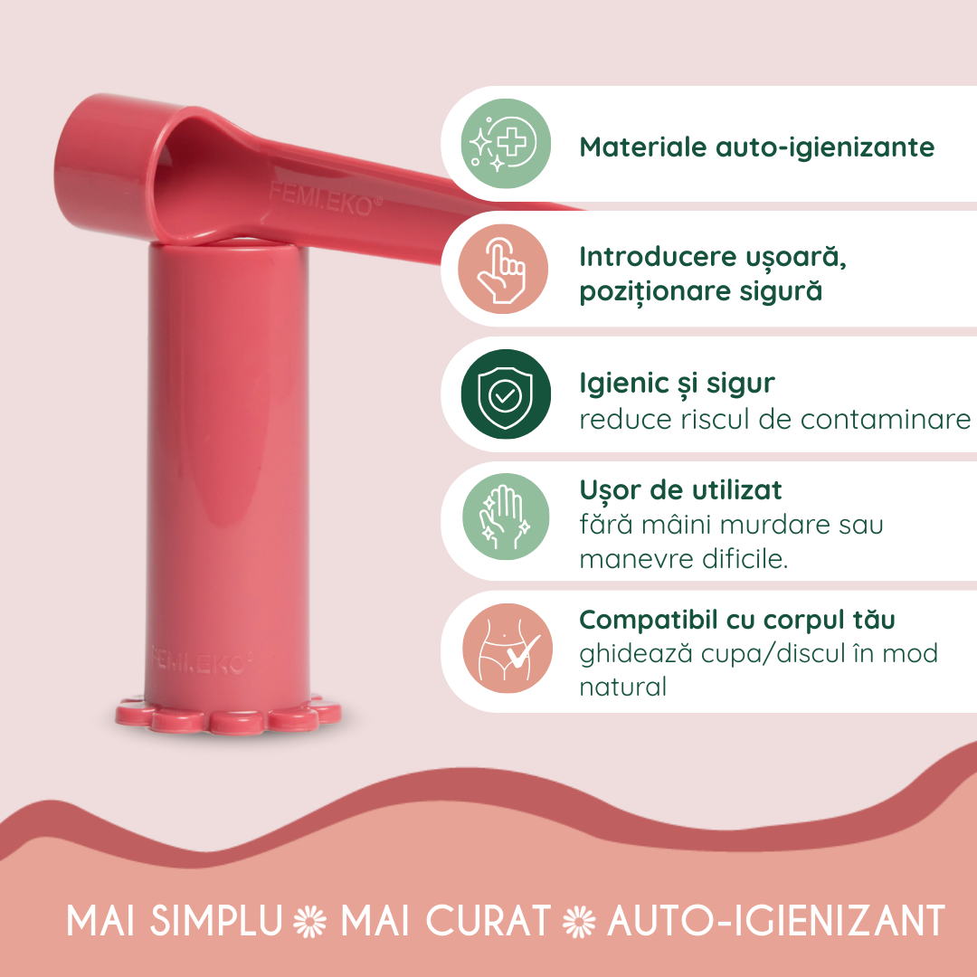 aplicator universal femieko din material medical antibacterian, solutie sigura pentru igiena intima