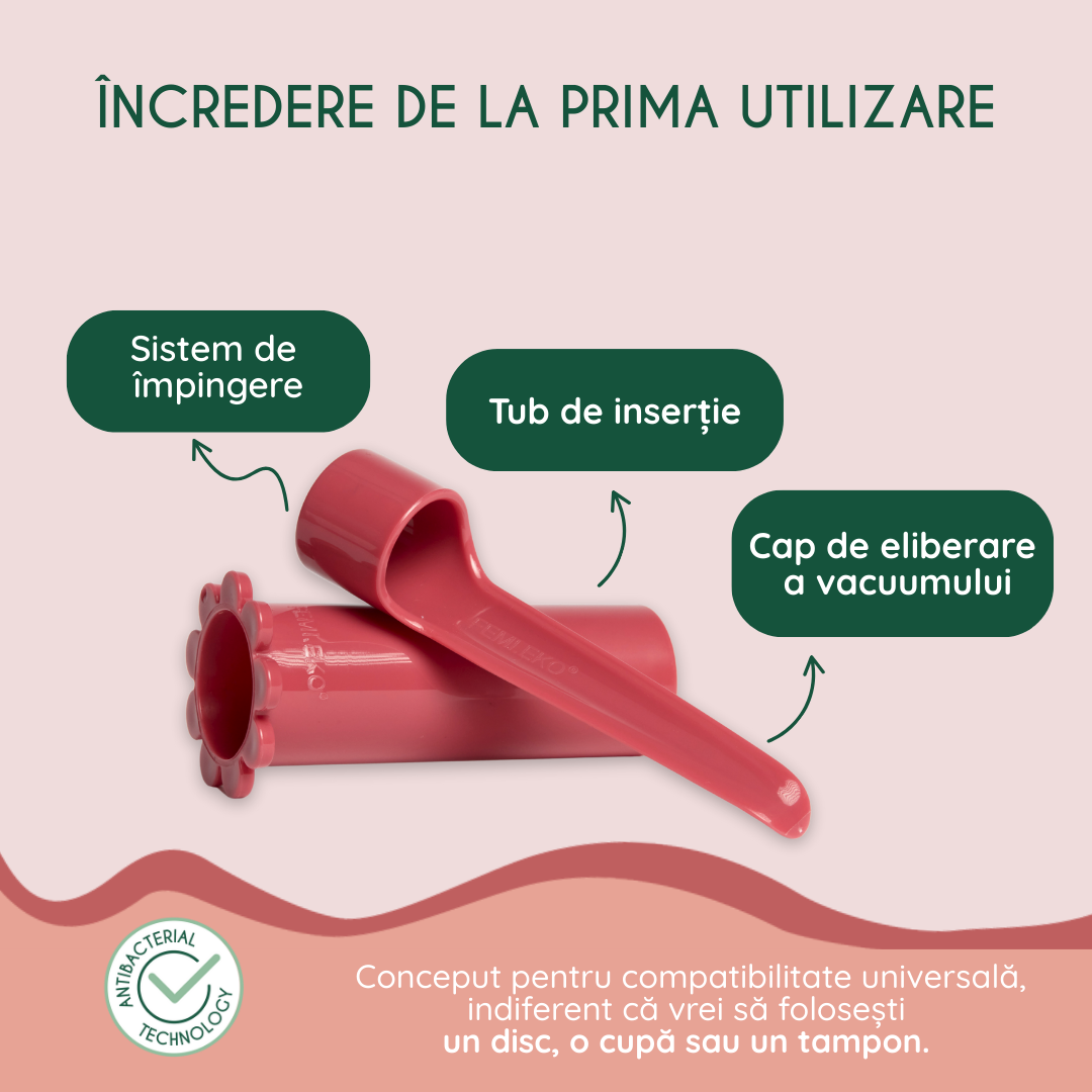 aplicator universal femieko reutilizabil, alternativa ecologica la aplicatoarele de unica folosinta