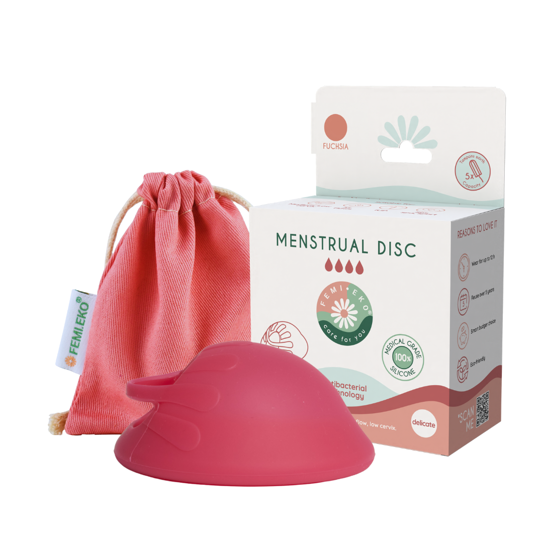 Disc menstrual femieko pentru cervix jos si mediu, potrivire confortabila si sigura.