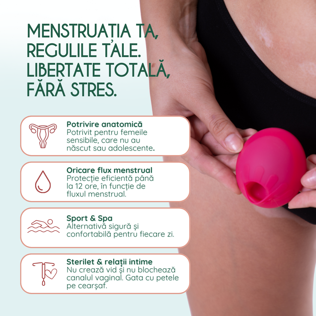 disc menstrual femieko delicate ,se adapteaza formei corpului , potrivit pentru sport si spa.