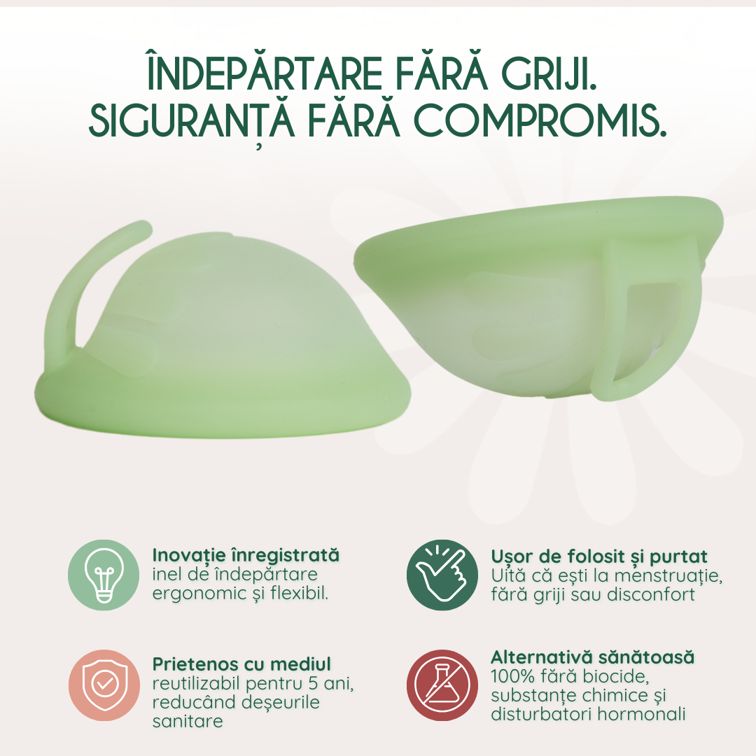 Disc menstrual Femieko alternativa moderna si sustenabila la tampoane.