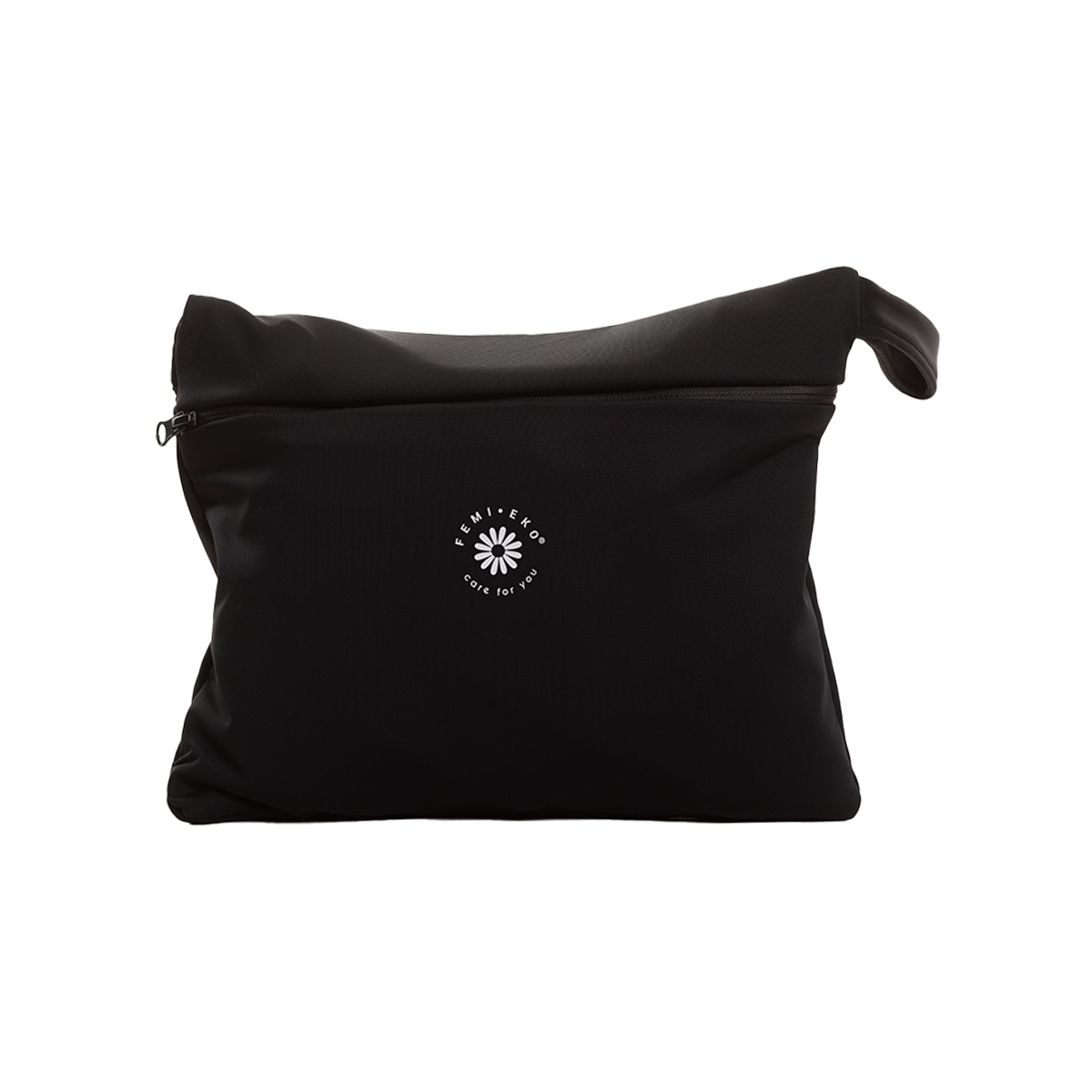 Geantă neagră pentru produse menstruale