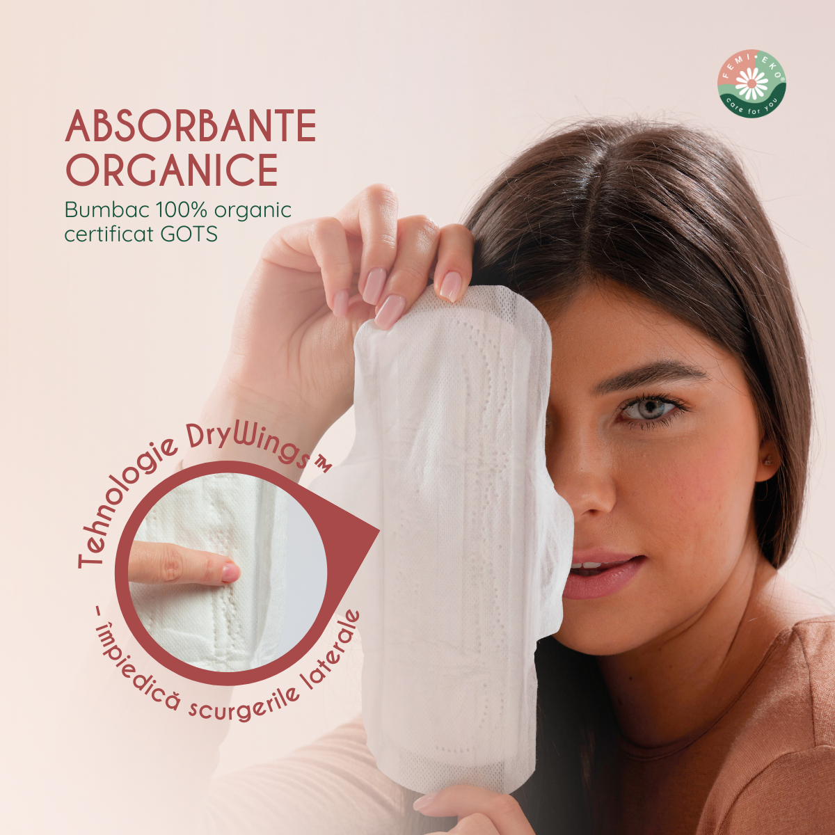 Absorbante cu aripioare din bumbac organic | Ultra Day | 10 buc