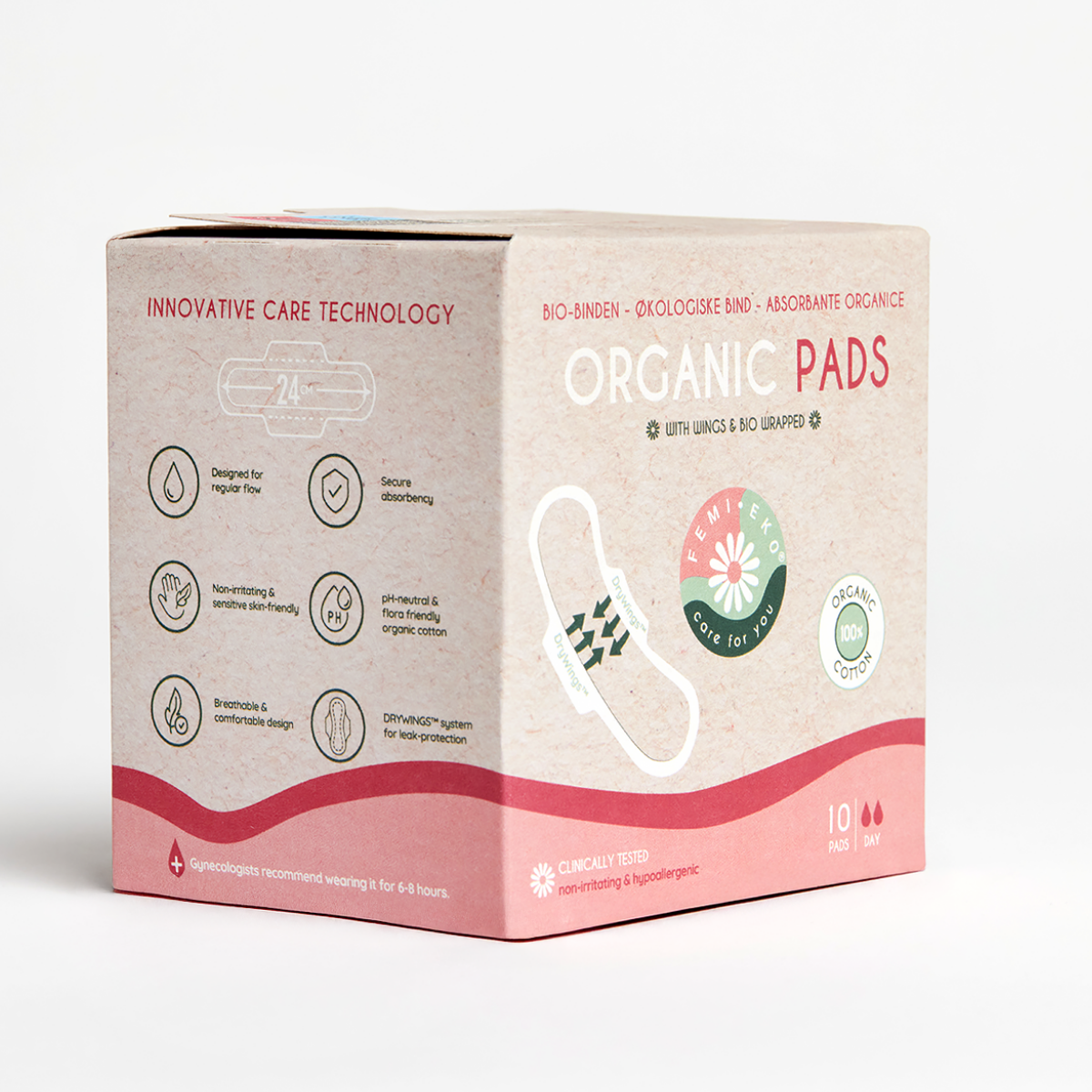 Absorbante cu aripioare din bumbac organic | Ultra Day | 10 buc