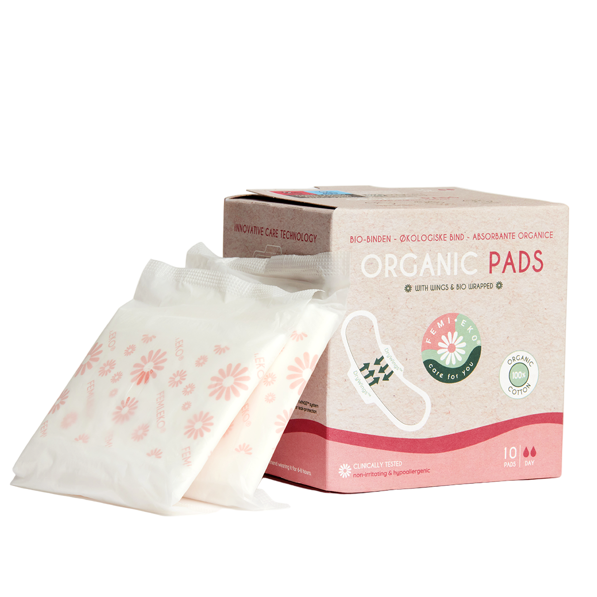 Absorbante cu aripioare din bumbac organic | Ultra Day | 10 buc