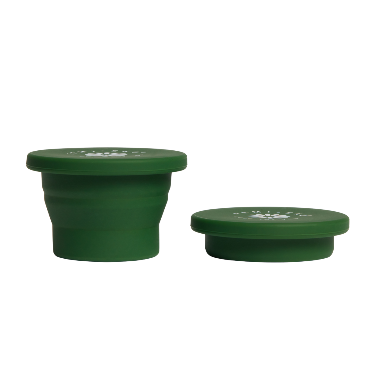 Recipient reutilizabil Femi.Eko®, verde, pentru igienizarea cupelor și discurilor