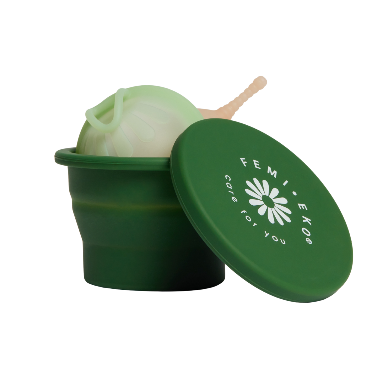 Femi.Eko® recipient de sterilizare verde – pliabil, compact și sigur