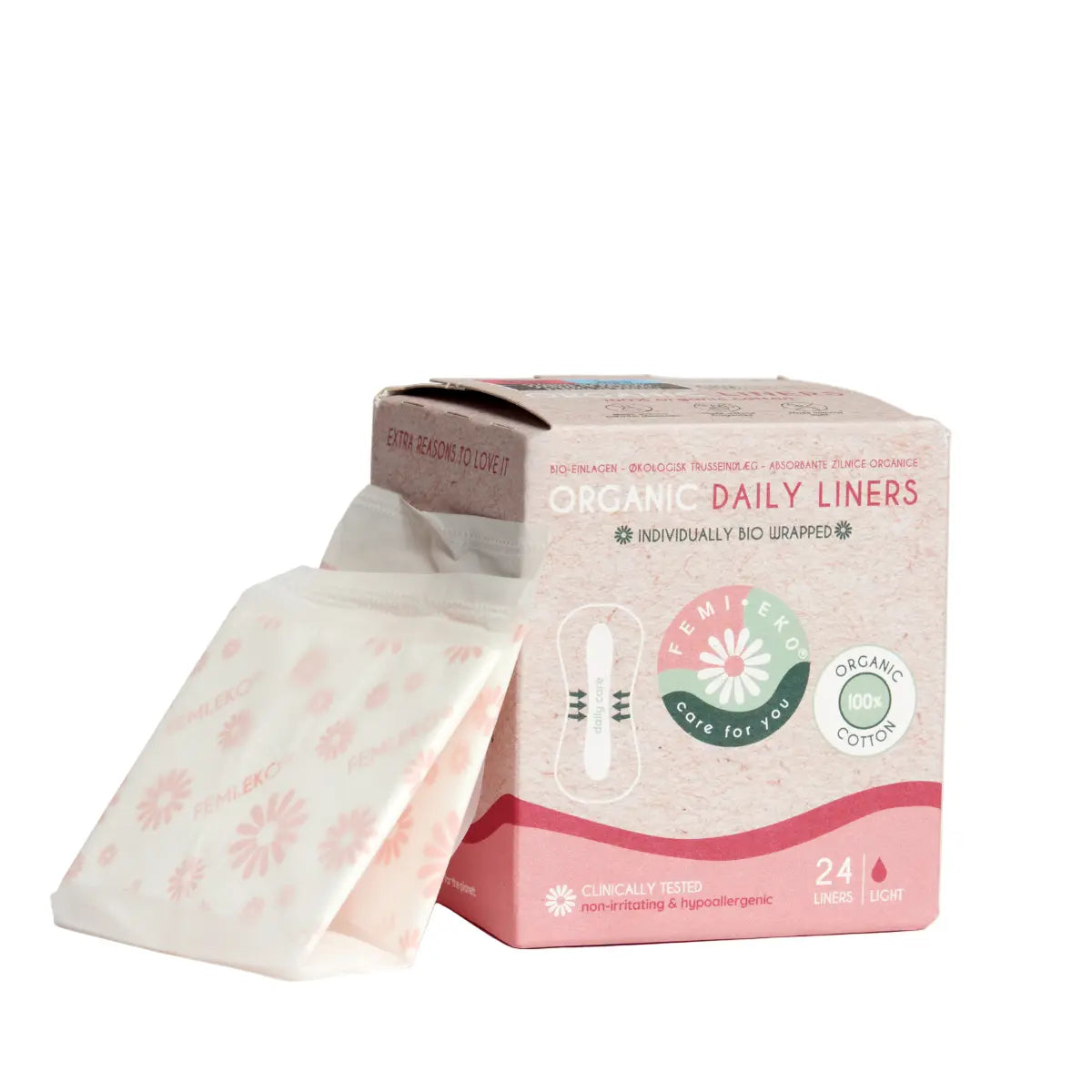 Absorbante zilnice din bumbac organic, ultra-subtiri, 24 buc femieko.ro
