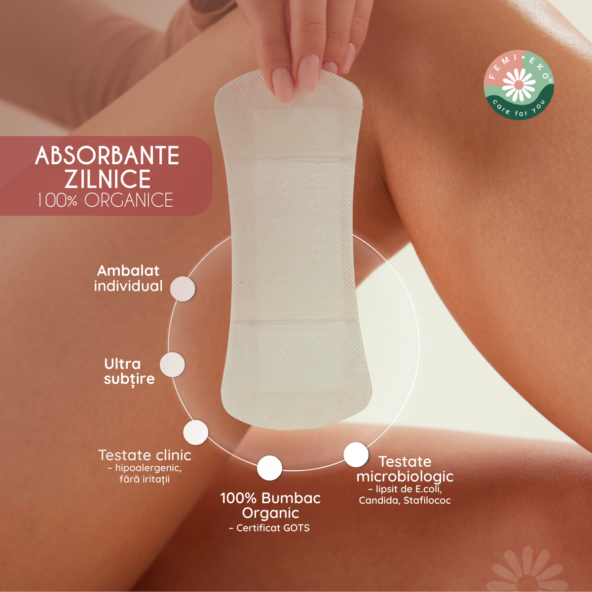 Absorbante zilnice din bumbac organic | 24 buc