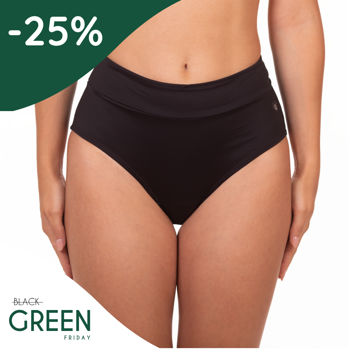 Kaia | Bikini menstruali pentru înot | Negru | UV30+