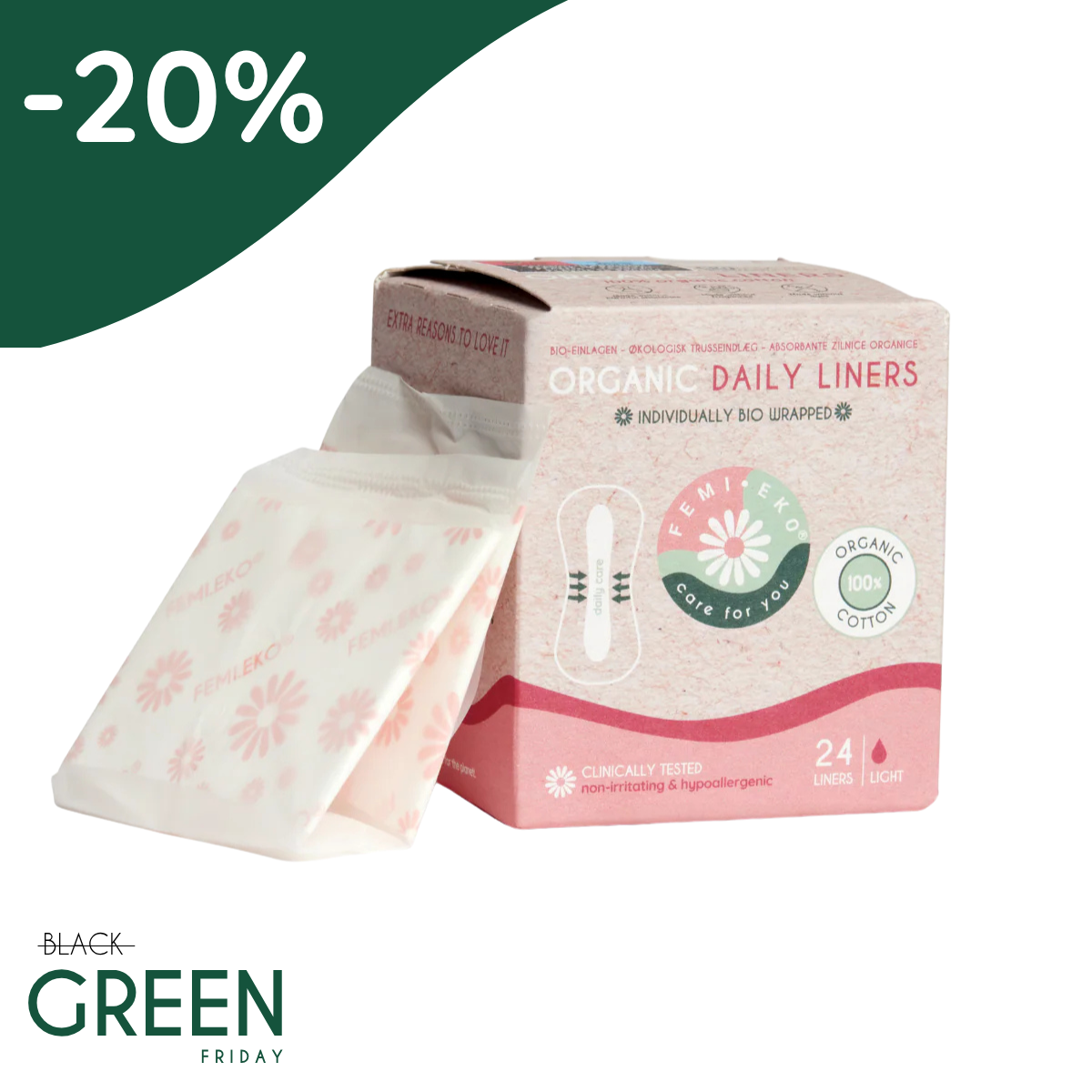 Absorbante zilnice din bumbac organic | 24 buc