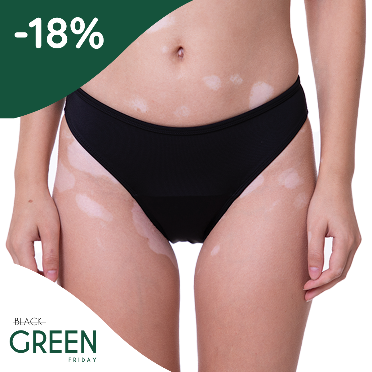 Maja | Bikini menstruali pentru înot | Negru | UV30+