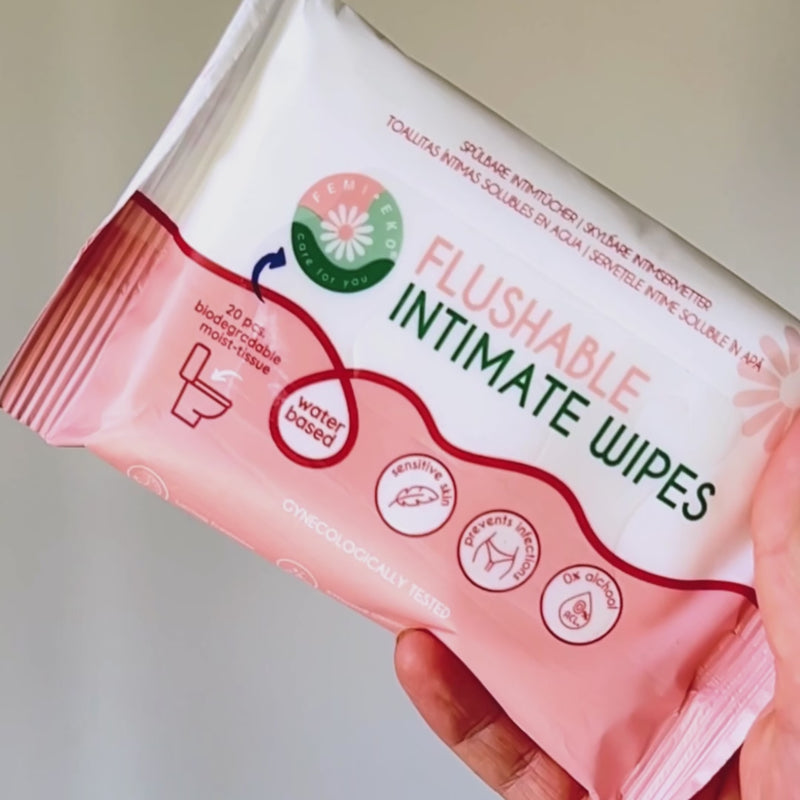 Șervețele intime solubile în apă Femi.Eko®, testate ginecologic