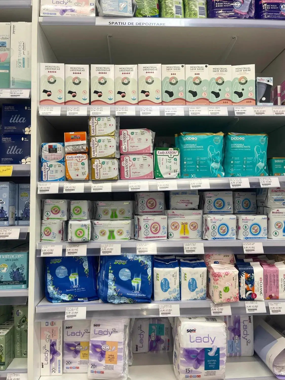 Produse Femieko într-un magazin, din arhiva brandului