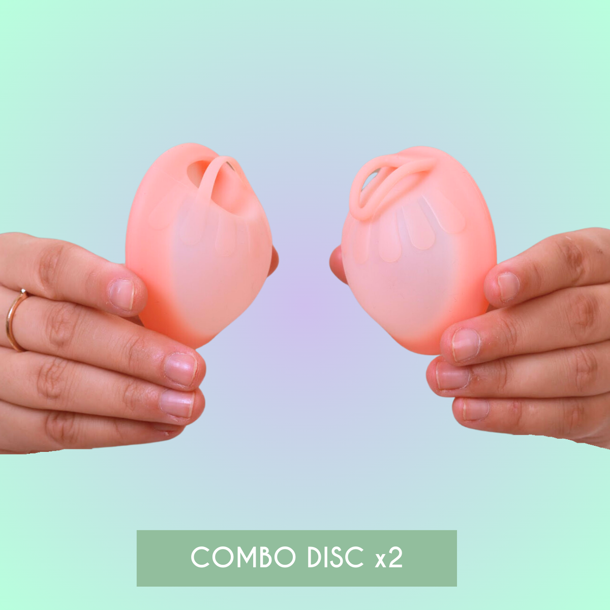 Combo Disc x2: Disc menstrual Universal + Disc menstrual Delicate Verde Roz